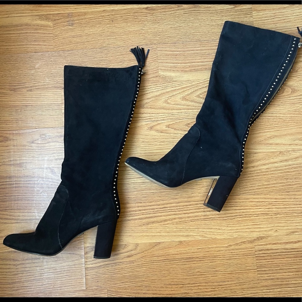 Anne Klein Back Gold Studded Boots